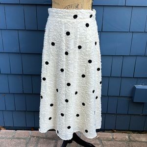 Annthropologie Eri + Ali Andrea Textured Polka Dot Midi Skirt